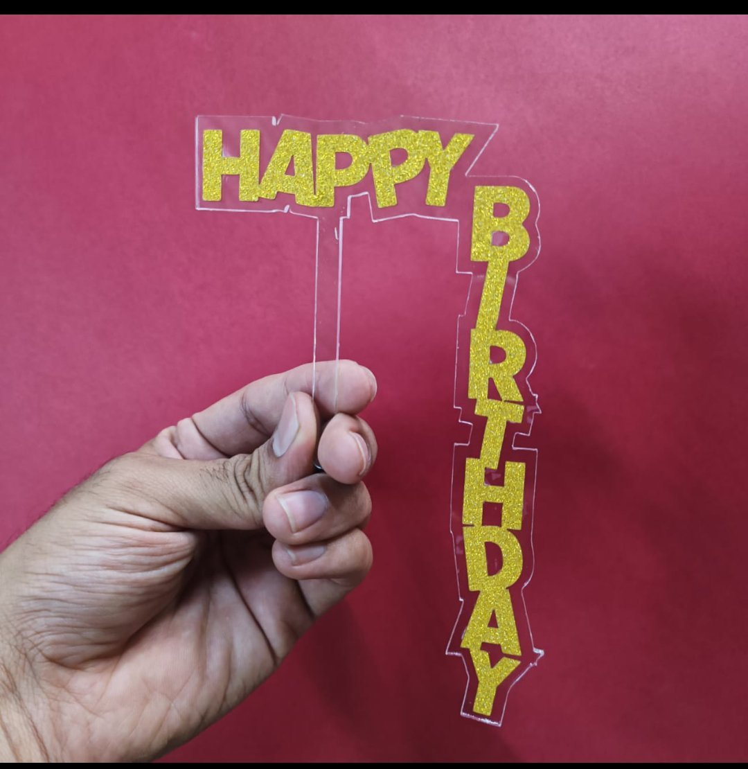 Birthday 2 colour Vertical topper - Paper Fold