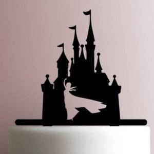 Elsa Castle Glitter card Cake topper[ black] - bakecave