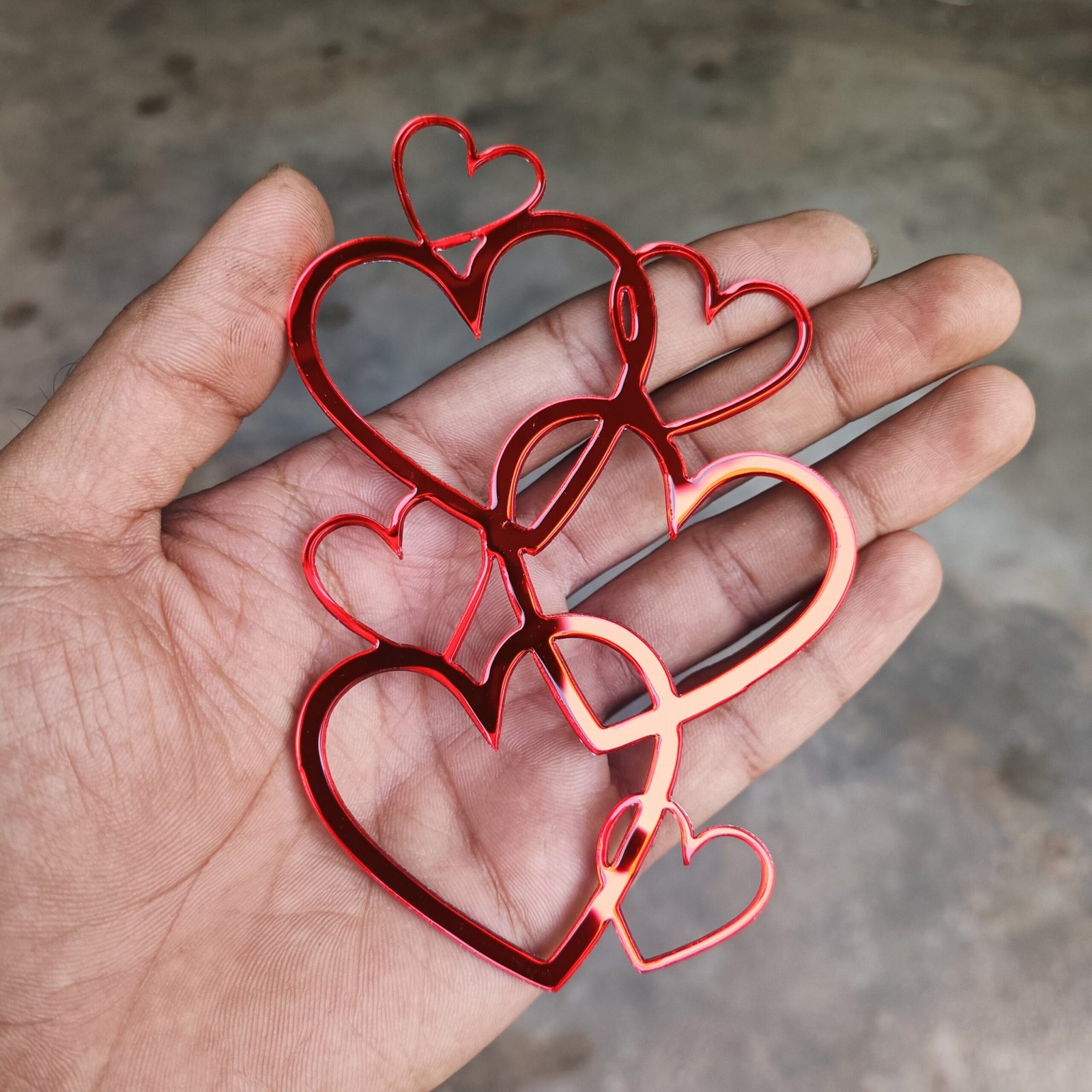 Hearts Bouquet acrylic (Red) - Paper Fold