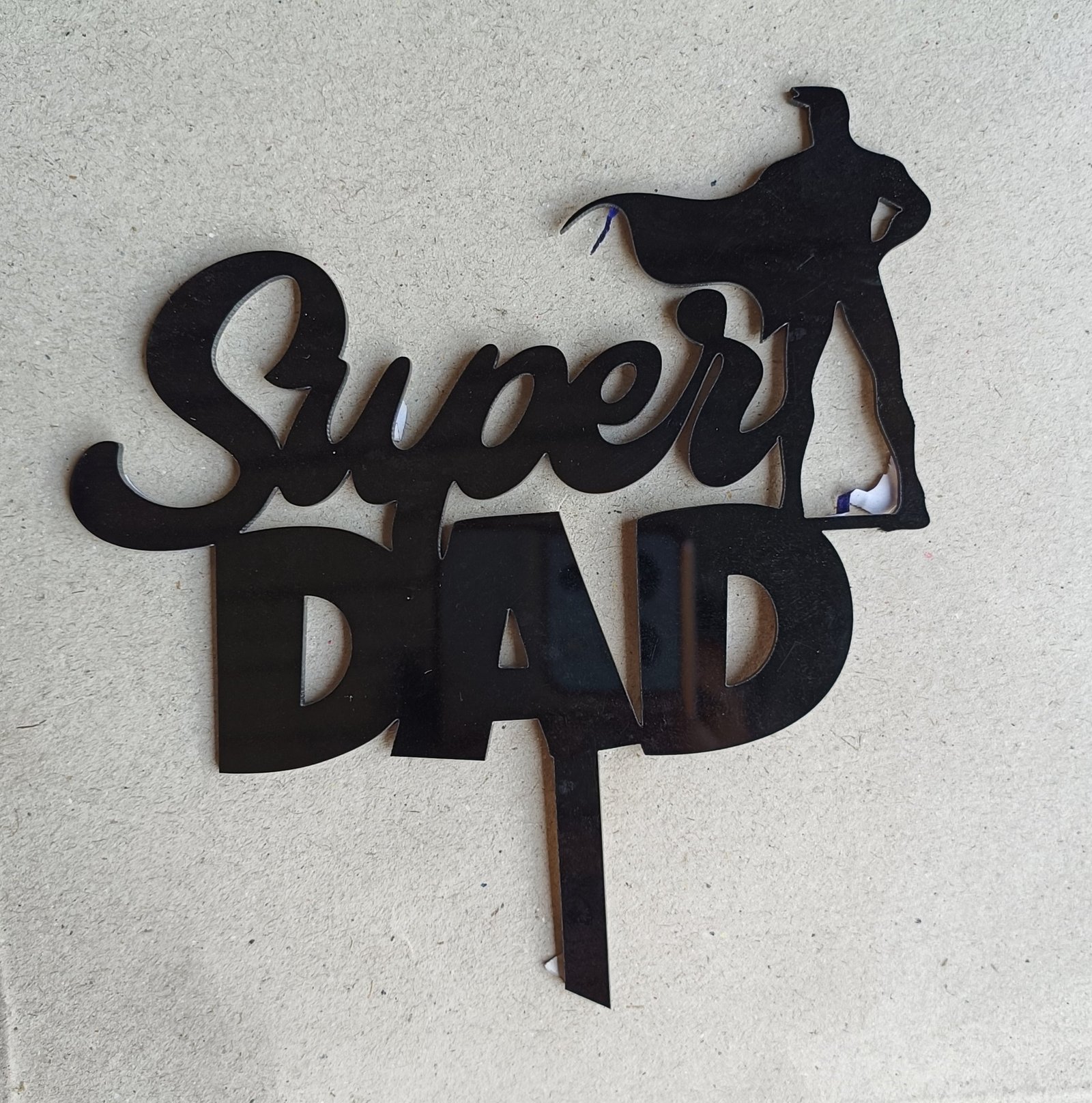 Super Dad topper -Acrylic - Paper Fold
