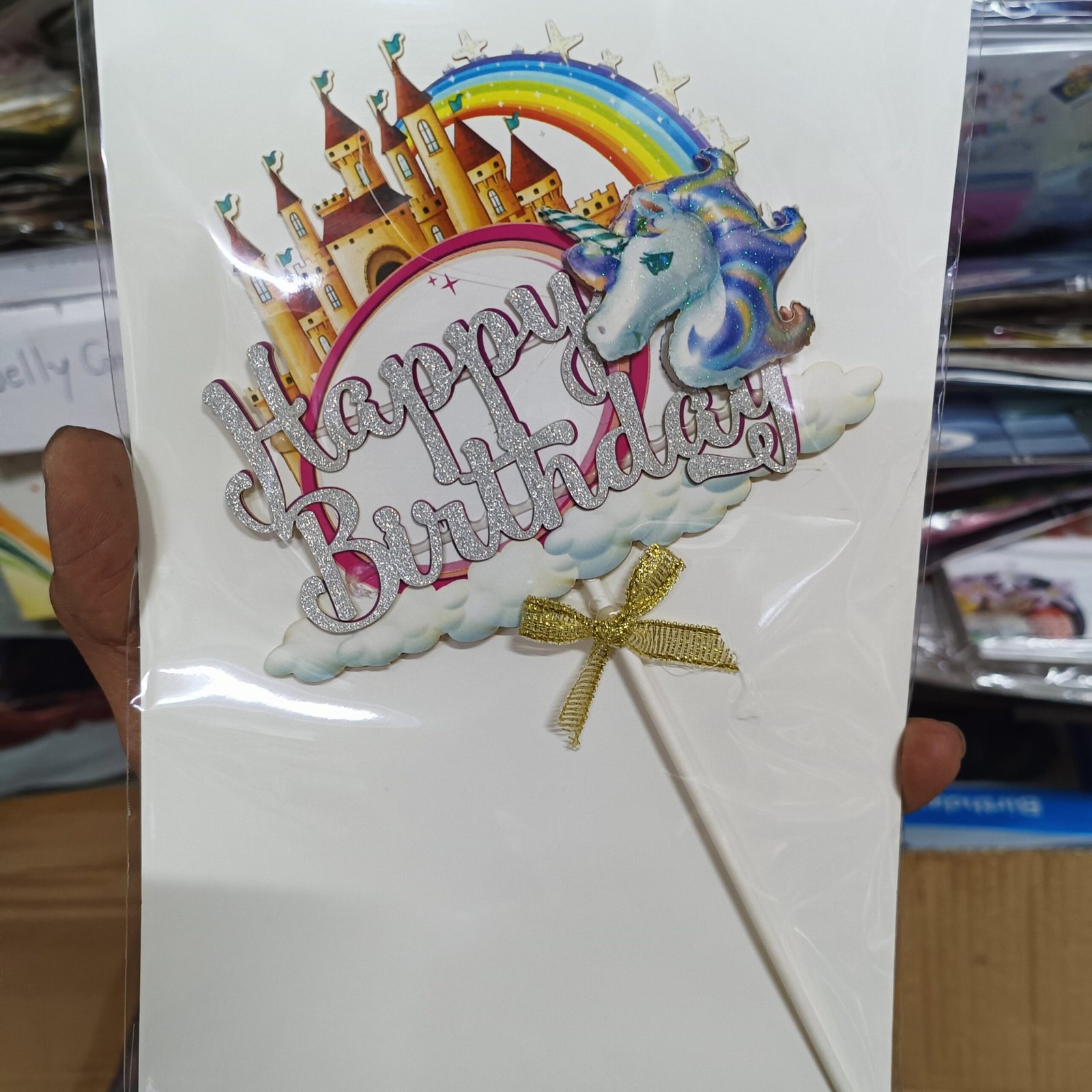 Unicorn Glitz Topper - Paper Fold
